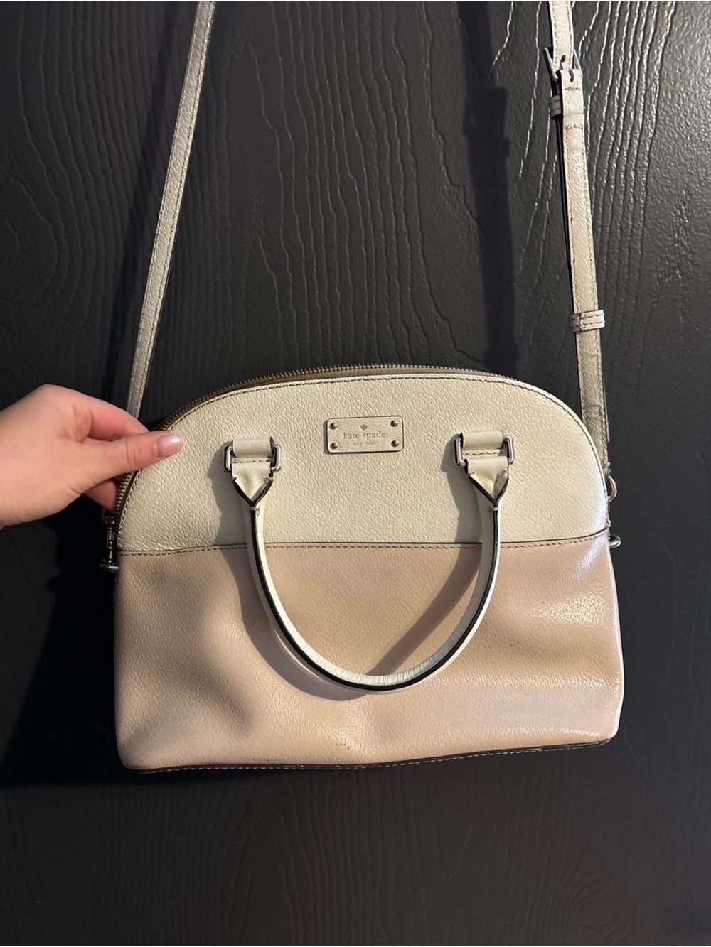 kate spade Cream and Blush Two-Tone Dome Satchel